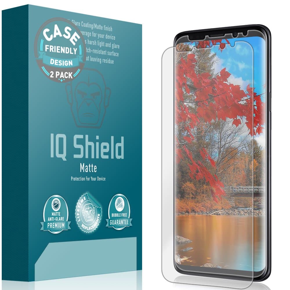 IQ Shield Matte Screen Protector Compatible with Galaxy S9 (Case Friendly)(2-Pack) Anti-Glare Anti-Bubble Film