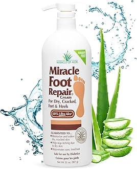 Foot Repair Cream, 32 oz Repairs Dry Cracked Heels and Feet, Diabetic-Safe, 60% Pure Ultra Moisturizes, Softens, and Repairs, Relief for Ingrown Toenails