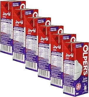 Olper's Dairy Cream 200ml (6.76Oz) | Pack of 6 | Rich & Luxurious | Whipping Cream For Desserts | Suitable For Baking, Coffee & Tea | Made with Fresh Milk