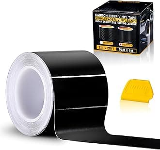 Gloss Black Vinyl Wrap Tape with Tool- 5CM x 6M Adhesive Car Wrapping Paper Anti-Scratch Car Door Sill Protector Vehicle Sill Protectors Strips (High Gloss,2inchx20 Ft)