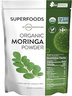 MRM Organic Moringa Powder - USDA Organic Moringa Leaf Powder, Superfood High in Fiber and Antioxidants for Smoothies, Tea, and Daily Nutrition, for Women & Men, Vegan and Gluten-Free - 60 Servings
