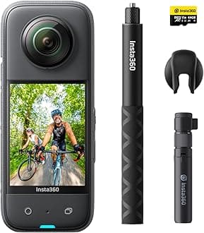 Insta360 X3 | New 1/2" 48MP Sensor IPX8 Waterproof 5.7K 360 Degree Video 72MP 360 Degree Photo Image Stabilization Active HDR 4K First Person View 60 fps Selfie 360 Degree Horizon Leveling AI Edit