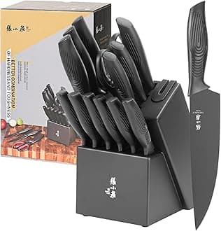 Zhang Xiao QuanSINCE 1628 15 Pcs Knife Set with Block（Black）