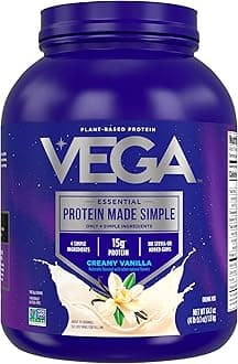 Vega Protein Made Simple Vanilla XL Value Tub (70 Servings) Stevia Free Vegan Protein Powder, Plant Based, Healthy, Gluten Free, Pea Protein for Women and Men, 3.9lbs