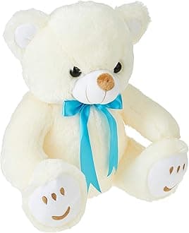 Amazon Brand - Jam & Honey Teddy Bear Soft Toy (33 Cm, White, Cream)
