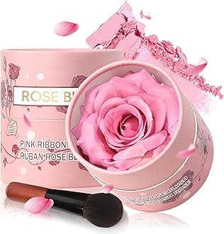 3D Rose Petal Blush for Cheeks, Soft Pink Cream to Powder Flower Blush Makeup Gift for Women, Natural Nude Dewy Finish Shimmer Buildable Face Rouge Rubor Highlighter Contour Makeup-Soft Pink
