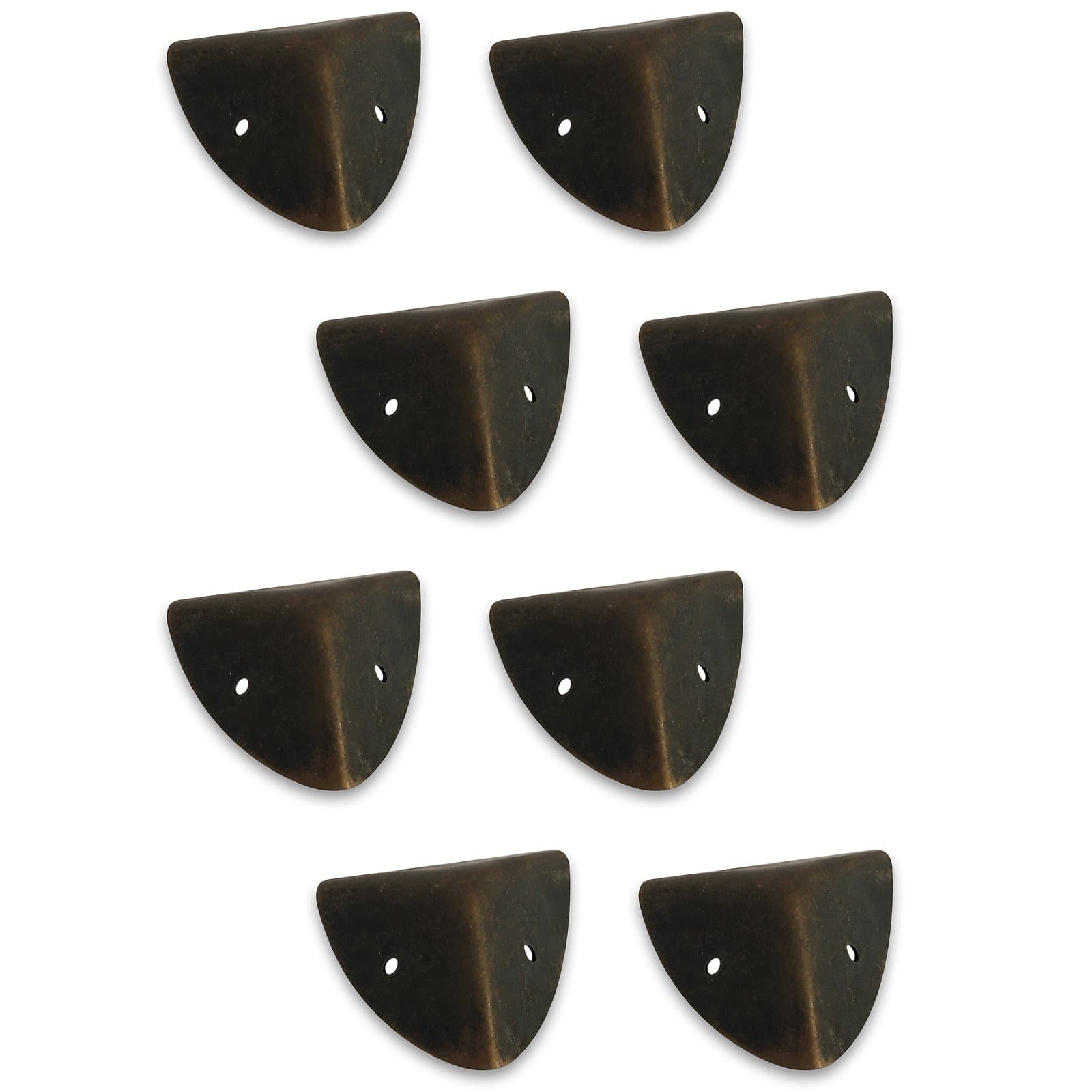 Creative Deco 8 x Dark Brass Box Corner Protector | 1.6 x 1.6 x 1.6 cm | Edge Protector for any Storage Box, Chest, Case, Trunk, Keepsake