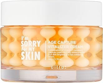 I'M SORRY FOR MY SKIN Age Capture Facial Cream, Korean Skin Care Moisturizer for Face and Neck with Hyaluronic Acid, Anti-Aging, Wrinkle Gel-Cream for Women (Yellow - Vitalizer Cream, 1.76 oz)