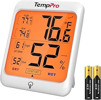 ThermoPro TP53 Hygrometer Humidity Gauge Indicator Digital Indoor Thermometer Room Temperature and Humidity Monitor with Touch Backlight