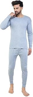 Classic Thermal Set for Men, Cotton-Woollen Blend, Full Sleeve Round Neck, Regular Fit, Standard Size, Winter Wear