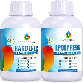 Craft Resin 34Oz Epoxy Resin Kit - Crystal Clear Epoxy Resin Kit & Hardener for DIY Art, Mold Casting, Jewelry Making, Coasters, Table Top, Countertop Coating - Food Safe, Heat & UV Resistant