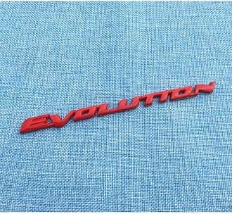 Car Emblem Sticker for Mitsubishi Lancer Evolution X EVO Car Front and Rear Hood Trunk Grille Car Body Self Adhesive Sticker 3D Badge Decals Emblems,Red Style