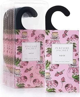 Rose Cottage 12Packs Rose Closet Scented Sachets Bags Air Freshener for Drawers and Closets,Sachets for Weddings