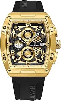 NF8052 Luminous Hollow Dial Barrel-Shaped Silicon Strap Sports Watch