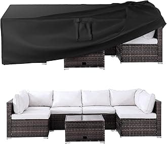 Patio Furniture Covers, Outdoor Furniture Cover Waterproof, General Purpose, Outside Table and Chair Covers, Heavy Duty 600D (90 Inch L x 62.2 Inch W x 28.3 Inch H)
