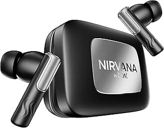Boat Nirvana Ivy Pro, Dolby Atmos w/Head Tracking, 52dB Hybrid Adaptive ANC,Hi-Res LDAC, Titanium Dual Drivers, Bluetooth Earbuds, TWS Ear Buds Wireless Earphones w/mic (Crystal Black)