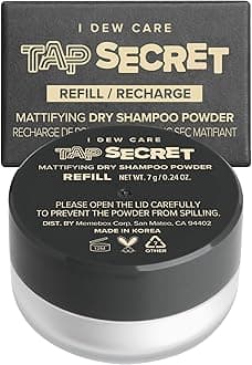 I DEW CARE Tap Secret Dry Shampoo Powder Refill with Biotin | Strengthening & Volumizing, Refillable, Travel size, Non-aerosol, Korean Ginseng, Dry Shampoo for Women, Women Stocking Stuffers, 0.24 Oz