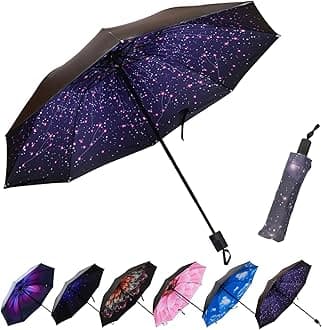 LLanxiry Compact Travel Umbrella,Windproof Waterproof Stick Umbrella Anti-UV Protection Golf Umbrellas