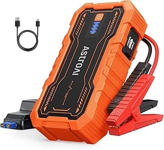 AstroAI S8 Pro Car Battery Jump Starter, 3000A Peak Jump Starter Battery Pack for Up to 9.0L Gas & 7.0L Diesel Engines, 12V Portable Jumper Box with 3 Modes Flashlight and Jumper Cables，Orange