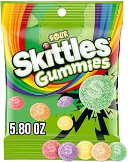 SKITTLES Sour Gummies Chewy Candy Assortment, 5.8 oz Bag