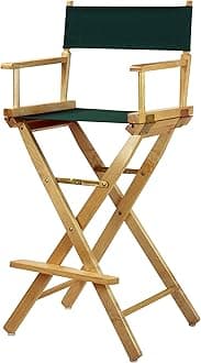 Casual Home 30" Director's Chair Natural Frame-with Hunter Green Canvas, Bar Height