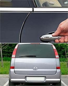 QWORK 1" Wide 40 Feet Chrome Molding Trim, 2 Pack Car Auto Truck Side Exterior Edge Lip Protect Sticker DIY Exterior Decoration for Bumper Door Guard Protection, Car Scratchproof