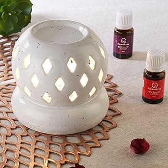 Asian Aura Aroma Diffuser for Home Fragrance| Aroma Burner for Aromatherapy| Home Decor| Aroma Oil Warmer Electric Ceramic Diffuser for Room Fragrance (Round 4)