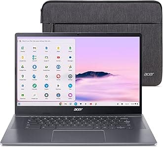 acer Chromebook Plus 515 Laptop with Google AI – 15.6" Full HD 1920 x 1080 IPS Touch Display | Intel Core i3-1305U | 8GB LPDDR5X | 256GB SSD | Wi-Fi 6E | FHD Camera | Chrome OS | CB515-2HT-33M4