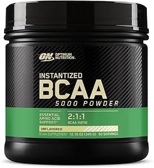 Optimum Nutrition (ON) Instantized BCAA Powder, Unflavored, Keto Friendly Branched Chain Essential Amino Acids Powder, 345 Grams, 60 Servings