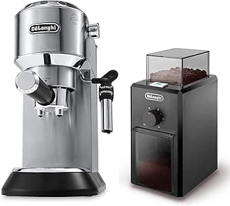 De'Longhi EC685 Dedica Style Pump Espresso Machine with Grinder (M, Silver)