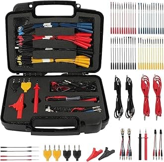 AUTOOL 68PCS Multimeter Leads Kit with 4mm Banana Plug Cables, Test Probes, 32A/1000V Alligator Clips, Banana Plug Adapters, 1.0 Acicular Probe Leads, Jumper Wires