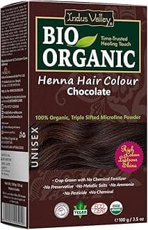 Indus Valley Bio Organic Halal Certified 100% Natural Chemical Free Henna Hair Color Chocolate