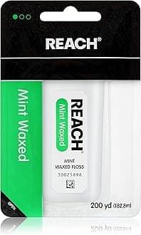 Reach Mint-Flavored Waxed Dental Floss for Oral Care & Removal of Plaque & Food From Teeth & Gum Line, Accepted by the American Dental Association (ADA), Refreshing Mint Flavor, 200 yd