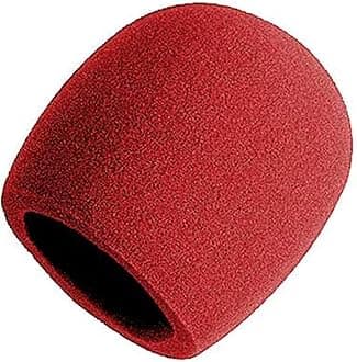OnStage Foam Ball-Type Microphone Windscreen, Red