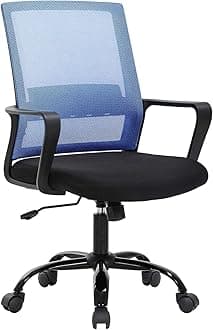 BestOffice Office Chair Desk Chair Computer Chair Swivel Rolling Executive Lumbar Support Task Mesh Chair Adjustable Stool for Women Men, Blue