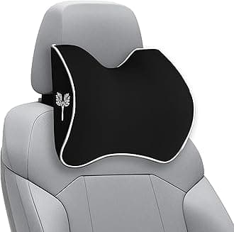 Grin Health Orthopedic Car Neck Rest Pillow – Large Curve | Contour Design for Medium Head-to-Seat Gaps | Memo-Active Foam Cervical Support for Comfortable Driving (Black)