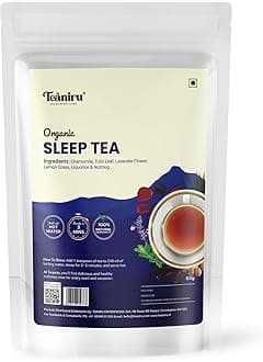 Teaniru, Sleep Tea – 60g Loose Leaf | Caffeine-Free | Herbal Bedtime Tea for Relaxation & Better Sleep | Calming Blend with Chamomile, Lavender flower, Lemon grass, Liquorice & Nutmeg