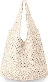 hatisanCrochet Bags for Women - Summer Beach Tote, Aesthetic Hippie Knit Bag