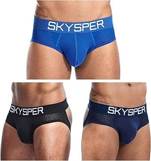 SKYSPERMen's Jockstrap Breathable Mesh 2pcs 3pcs 4pcs Jock Strap Male Underwear, Athletic Supporters for Men