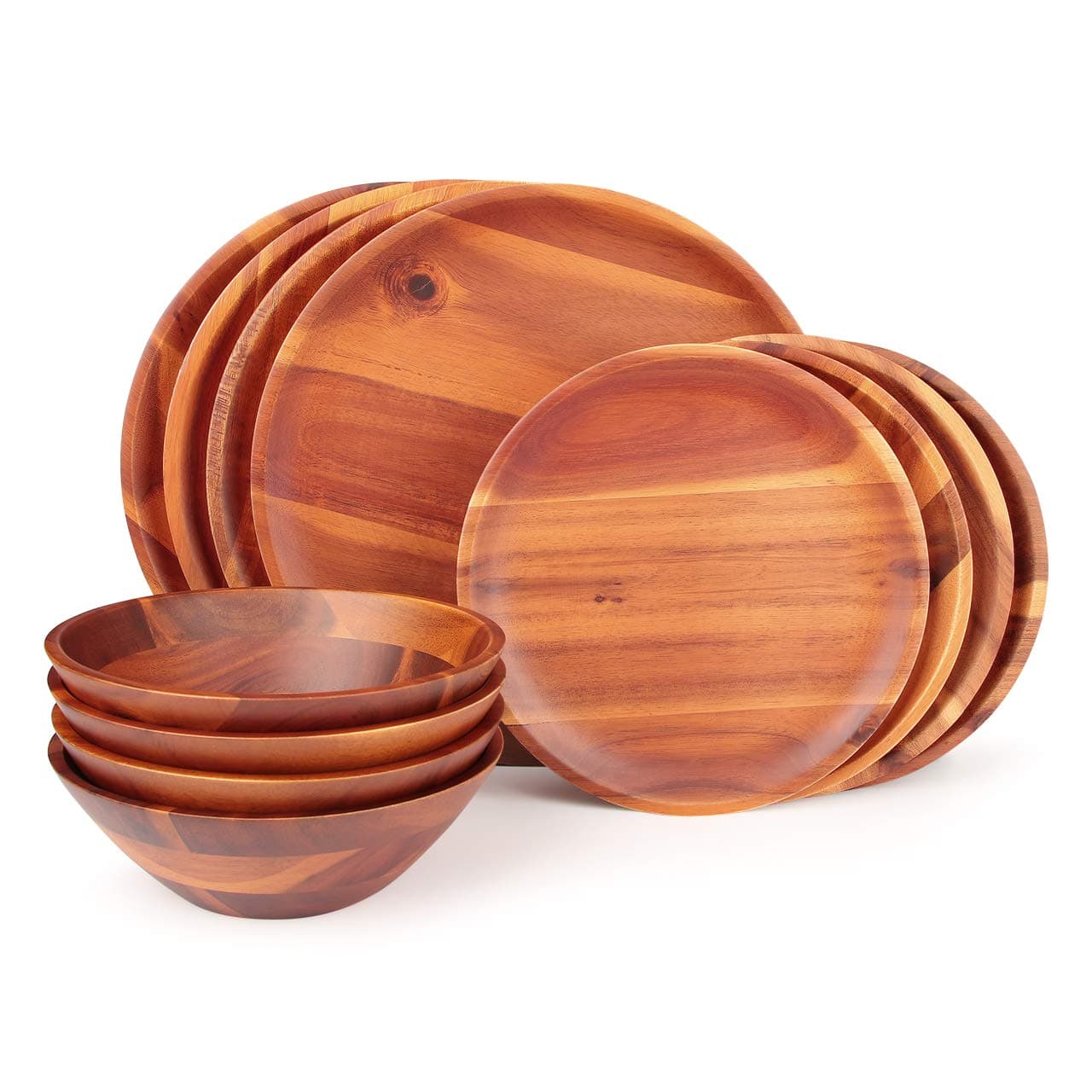 12pcs Wood Dinnerware Set
