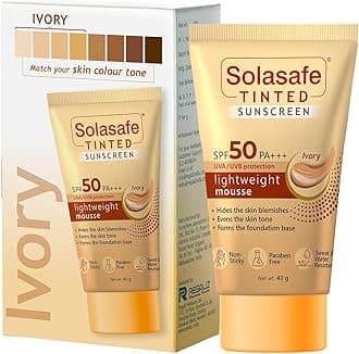 Solasafe Tinted Ivory Sunscreen SPF 50 | Broad Spectrum Protection | Lightweight Formula | Suitable for All Skin Types |