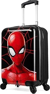 Spiderman Suitcase Kids Teens Hard Shell Luggage Travel Case 4 Wheels Handle 49 x 33 x 22cm 30L Travel Essentials