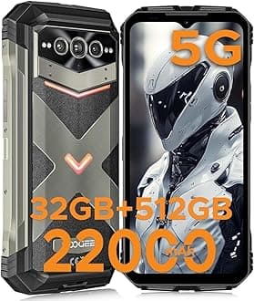 DOOGEE V MAX Pro 5G Rugged Phone,22000mAh,32GB+512GB/TF 2TB,Android 14 Rugged Smartphone,108MP+20MP Night Vision Phone, 6.58" FHD+ 120Hz IPS Screen, IP68/IP69K Waterproof,NFC/OTG/Face ID/1.18 lb