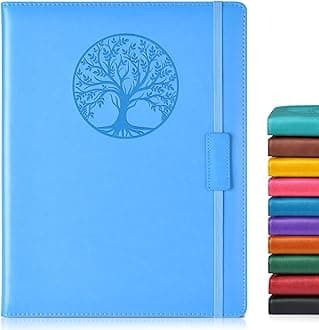 Lined Journal Notebook for Women Men,256 Pages A4 Large Hardcover Leather Journals for Writing,Travel,Business,Work,School,College Ruled Notebooks for Note Taking,Diary Notepad 8.6"×11"(Light blue) Unknown Binding