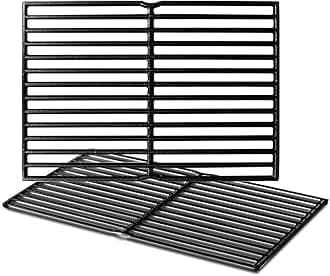 7522 Cast Iron Cooking Grates (15" x 11.25") for Weber Old Spirit 200 Series Spirit E/S 200 & 210 with Side Control Panel Spirit 500 Genesis Silver A Grill Grids Replacement Parts for Weber 7521, 7523