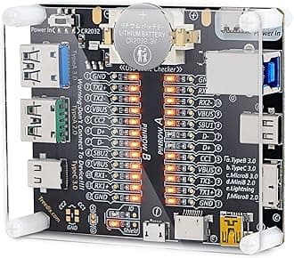 USB Cable Tester Board USB Cable Checker Data Wire with Acrylic Case Charging Test Data Line Type-C Micro Type A Type B