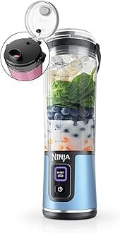 Blast Portable Blender, Cordless, 18oz. Vessel, Personal Blender For-Shakes and Smoothies, BPA Free, Leakproof-Lid and Sip Spout, USB-C Rechargeable, Dishwasher Safe, Metallic Blue, BC151BM