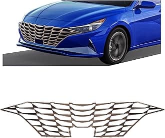 KUAFU Front Grill Support Cover Compatible with 2021-2023 Hyundai Elantra With Adaptive Cruise Control 86351-AA030 Upper Bumper Hood Grille Cover Chrome Silvery Replacement for HY1200274
