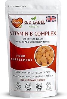 Vitamin B Complex High Strength 30 Tablets (1 Month Supply) - B1, B2, B3, B5, B6, B12, Biotin & Folic Acid for Men & Women, Vegan & Vegetarian-Friendly