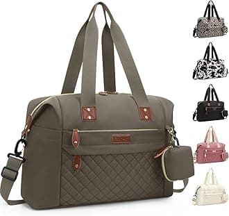 Pritent Diaper Bag Tote, Diaper Baby Bags with Pacifier Case, Shoulder Straps, Stroller Clips, Waterproof Large Mommy Bag Maternity Bag Travel Baby Bag for Mom and Dad, khaki